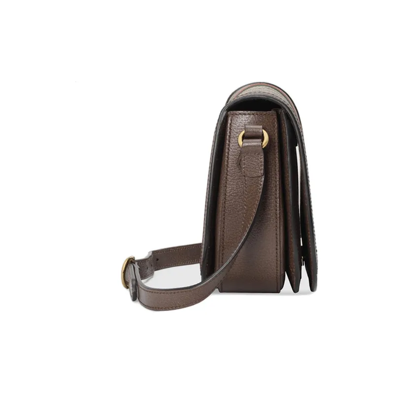 GUCCI Ophidia Canvas With Leather Saddle Bag, Crossbody Bag, Shoulder Bag Women's-3