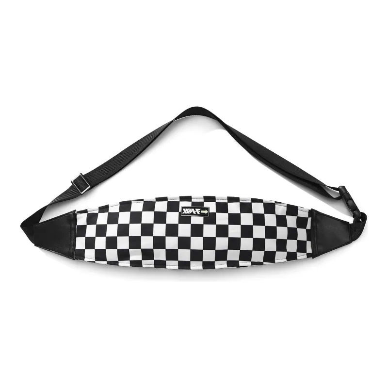 XXOFF Polyester Sling Bag Fanny Pack Crossbody Bags Regular Unisex Black White Plaid-1