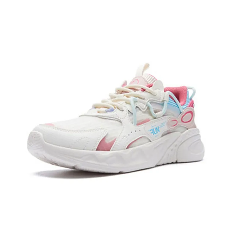 361° Dragon Eyes Running Shoes Women's Low Top Feather White/Light Half Blue-2