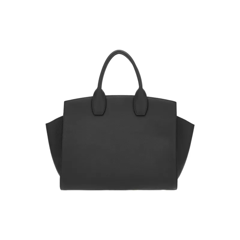 FERRAGAMO Studio Series Stamped Calfskin Handbag Shoulder Bag Women's Black-2