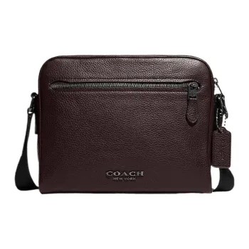 COACH Metropolitan Leather Camera Bag, Crossbody Bag, Shoulder Bag Medium Size Men's Dark Brown