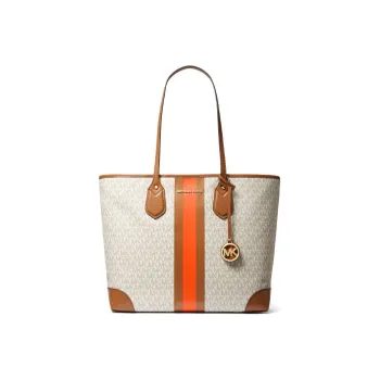 MICHAEL KORS Eva Cow Leather Combo Bag, Tote Bag, Shopping Bag, Handbag Tubas Women's White