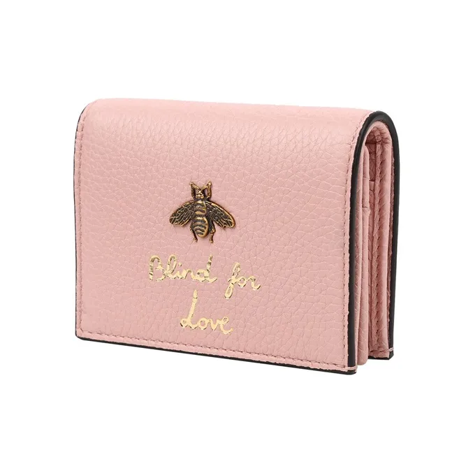 GUCCI Leather Wallet, Card Holder Women's Light Pink-1