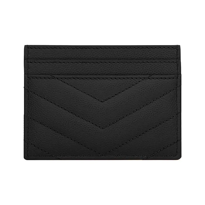 SAINT LAURENT Quilting Leather Card Holder Women's Black-1
