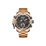 RGA3532-Rose Case Black Dial Orange Hands Steel Band