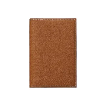 HERMES Evercolor Calfskin Card Holder Wallet Women's Gold