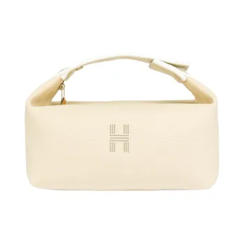 HERMES Bride a Brac Cotton Storage Bags Toiletry Bags Small Size Women's Ecru