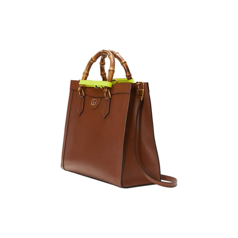GUCCI Diana Leather Tote Shoulder Bag, Crossbody Bag, Handbag Medium Size Unisex Brown-1