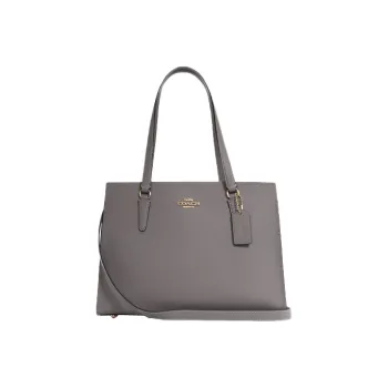 COACH Tatum Leather Shoulder Bag Crossbody Bag Portable Crossbody Bag Large Size Women's Gray