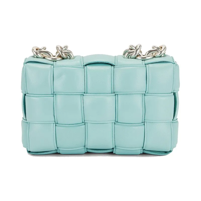 Bottega Veneta Chain Cassette Sheepskin Crossbody Bag Shoulder Bag Women's Mint-2