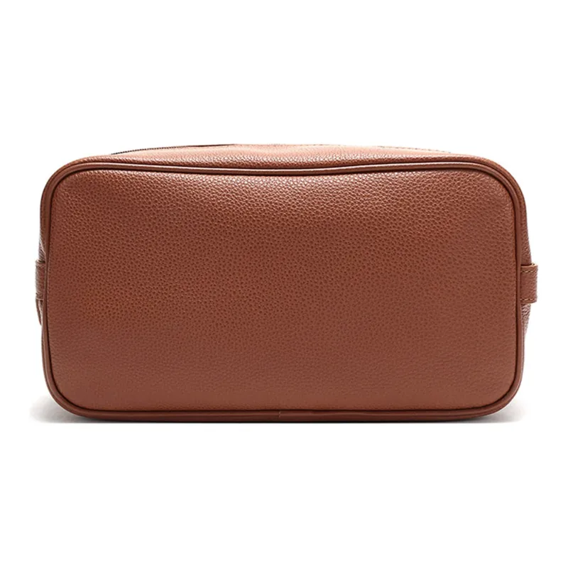 LONGCHAMP Le Pliage Cow Leather Makeup Bags Toiletry Bags Unisex Caramel-3