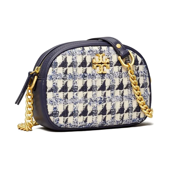 TORY BURCH Kira Tweed Camera Bag Shoulder Bag Crossbody Bag Small Size Women's Marine Blue-1