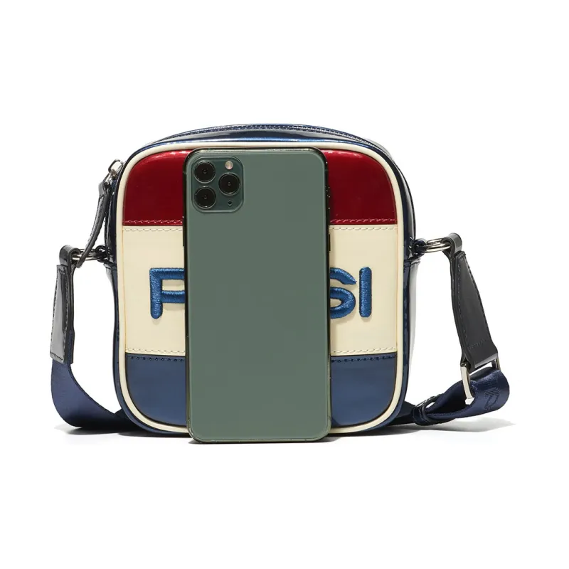 Pepsi Pu Synthetic Leather Small Square Bag Shoulder Bag Regular Unisex Deep Sea Blue-4