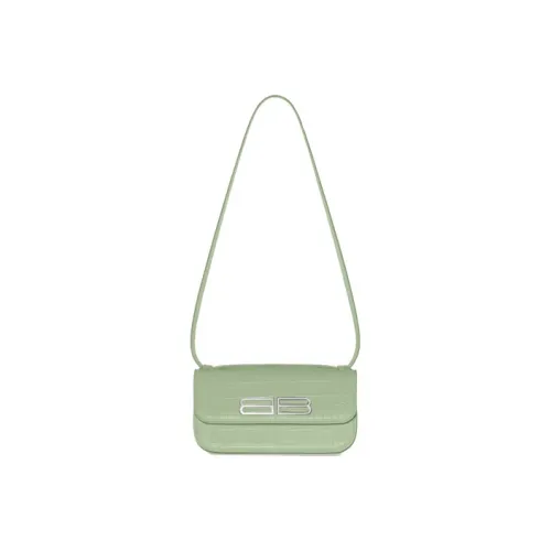 Balenciaga Gossip Cow Leather Portable Crossbody Bag Shoulder Bag Small Size Women's Green