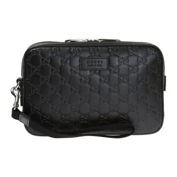 GUCCI Cow Leather Wallet Coin Purse Clutch Men's Black