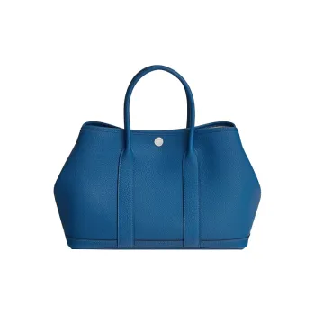HERMES Garden Party Negonda Leather Handbag 30 Women's 71 Bleu France French Blue