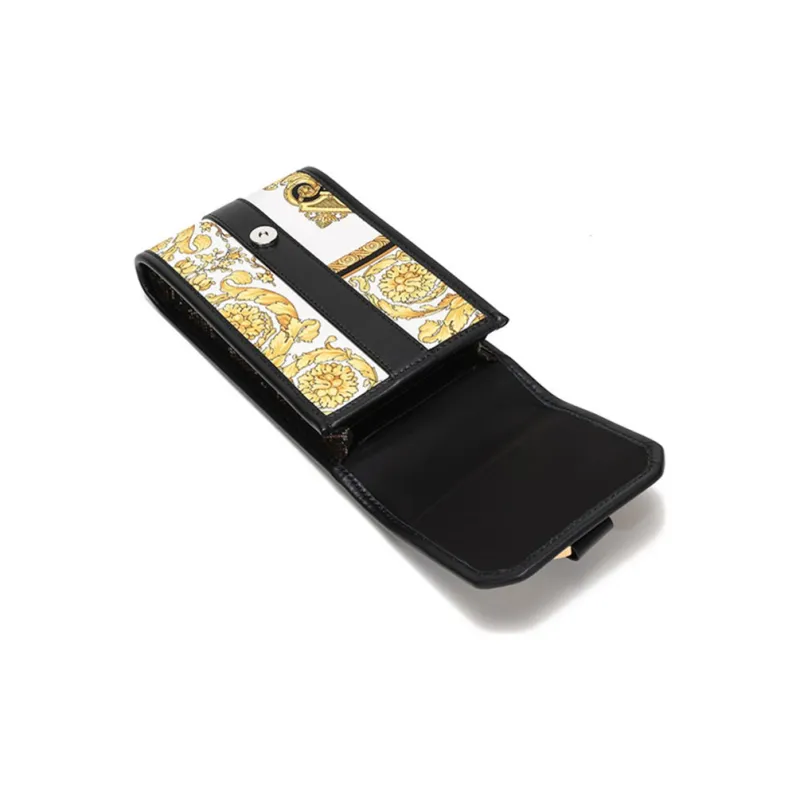 VERSACE Barocco Leather Neck Pouch Cell Phone Case Shoulder Bag Regular Men's Black-5