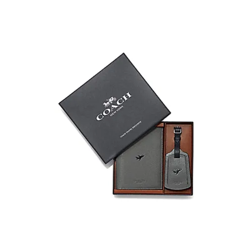 COACH Passport Case Passport Holders Gray Black