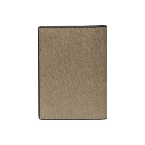 Valextra Cow Leather Passport Clip Unisex Oyster Color