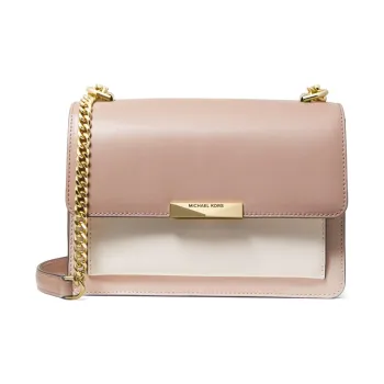 MICHAEL KORS Jade Cow Leather Shoulder Bag Crossbody Bag Large Size Women's Nude Pink