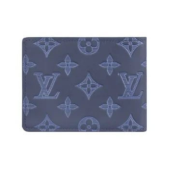 LOUIS VUITTON Multiple Wallet Monogram Shadow Navy Blue