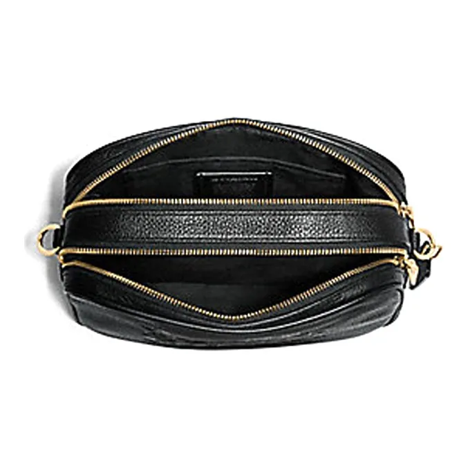 COACH Jes Leather Shoulder Bag Crossbody Bag Medium Size Women's Black-1