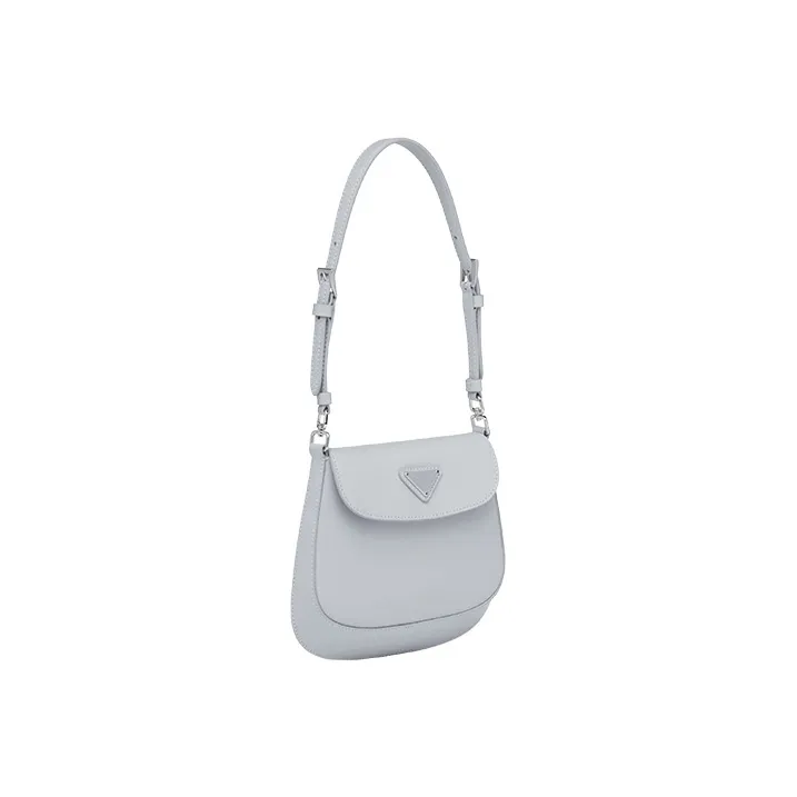 PRADA Cleo Shiny Leather Shoulder Bag Crossbody Bag Mini Women's Cornflower Blue-1