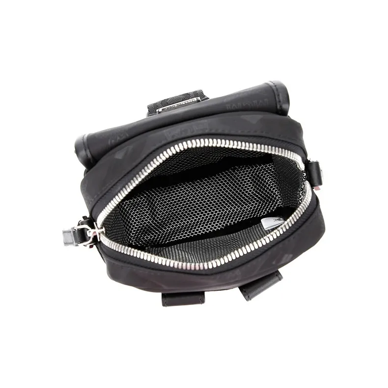 MCM Nylon Fabric Messenger Bag Crossbody Bag Cell Phone Pouch Unisex Black-5