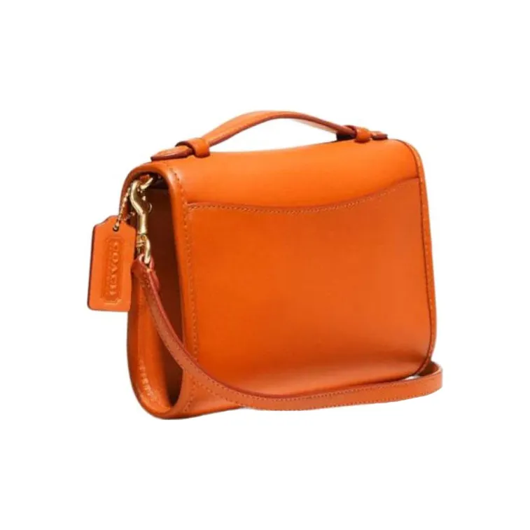 COACH Kip Leather Messenger Bag Handbag Crossbody Bag Shoulder Bag Women's Orange-1