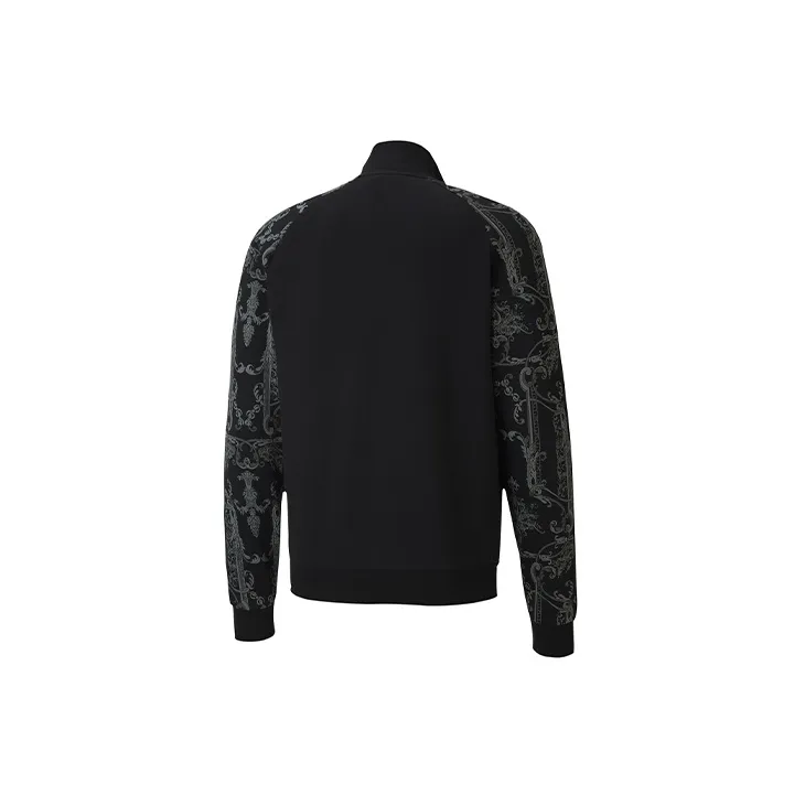 PUMA Luxe Aop Track Jackets Men Black Gray Color-1