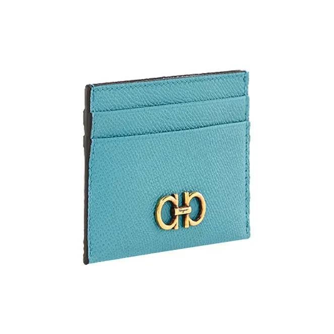 FERRAGAMO Leather Credit Card Holder Wallet Women's-1