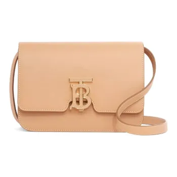Burberry Cow Leather Lock Bag, Shoulder Bag, Crossbody Bag Small Size Women's Warm Sand