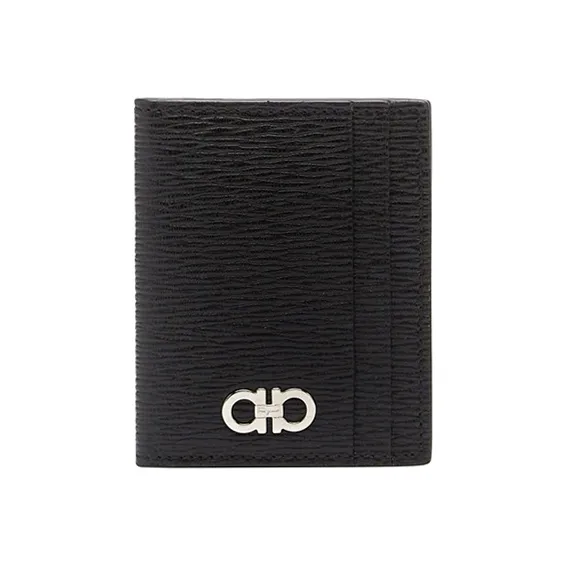 FERRAGAMO Calfskin Wallet Men's Black-0