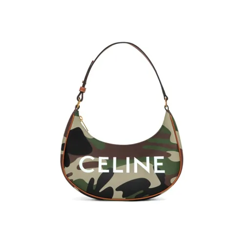 CELINE AVA Bolso With Leather Handbag, Shoulder Bag, One Shoulder Women's Camouflage Print/Khaki