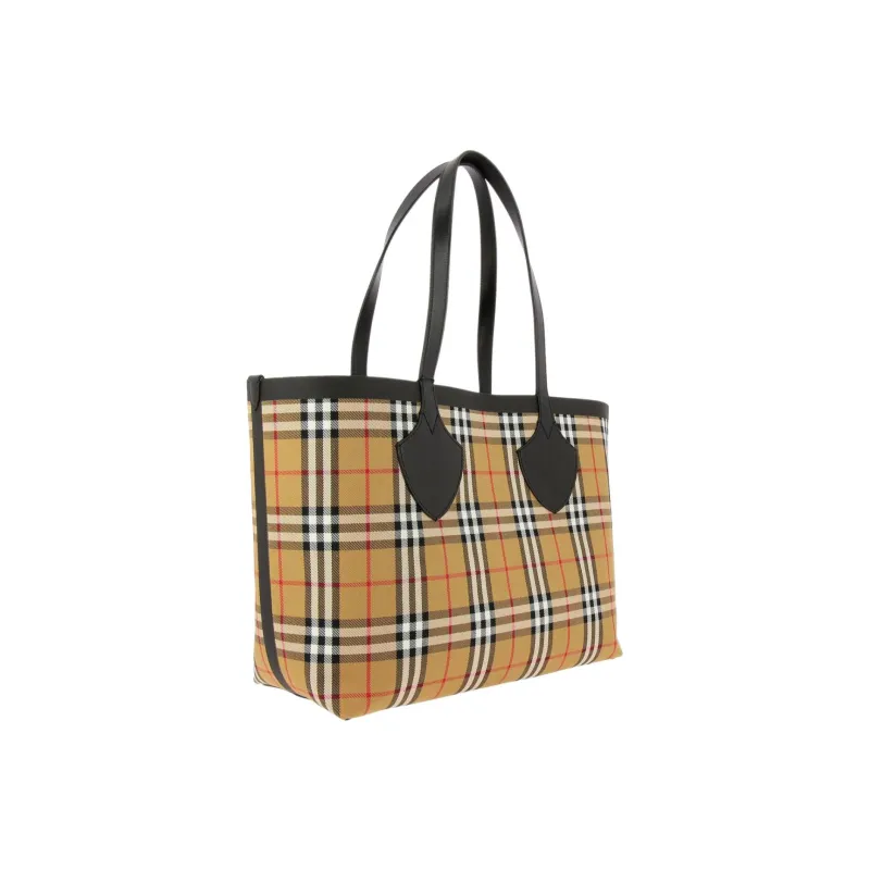 Burberry Fabric Tote Bag Shopping Bag Handbag Shoulder Bags Women's Archive Beige-2