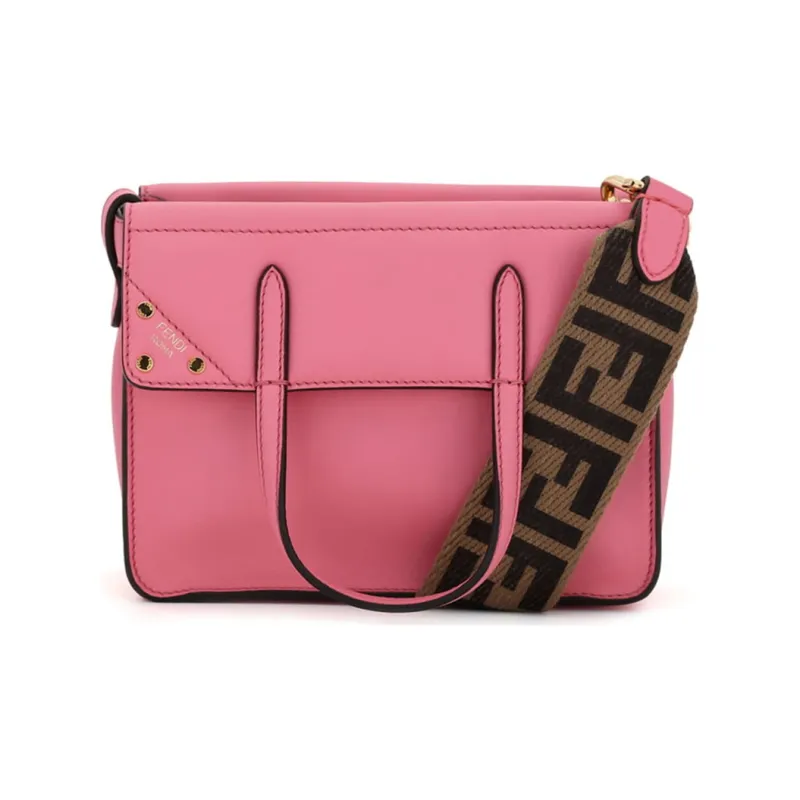 FENDI Cow Leather Tote Bag Shopping Bag Shoulder Bag Crossbody Bag Handbag Small Size Women's Pink/Candy Color-0
