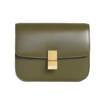 CELINE Classic Bo Polished Cow Leather Handbag, Square Bag, Shoulder Bag, Crossbody Bag Medium Size Women's