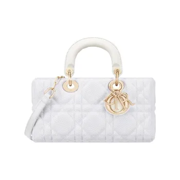 DIOR Lady D-JOY Technical Fabric Handbags Shoulder Bag Crossbody Bag Women's White