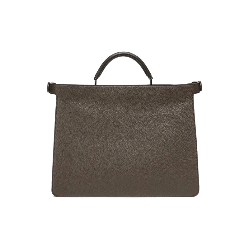 FENDI Peekaboo ISeeU Leather Tote Bag Shopping Bag Shoulder Bag Crossbody Bag Handbag Medium Size Men's Brown-3