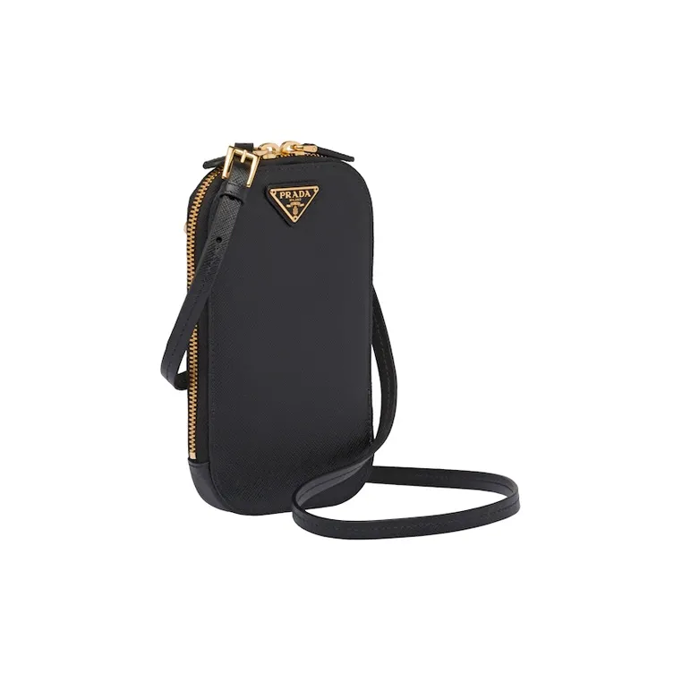 PRADA Saffiano Leather Handbag Mini Women's Black-1