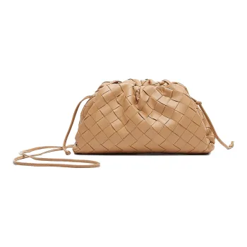 Bottega Veneta Sheepskin Handbag Shoulder Bag Women's Almond