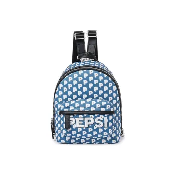 Pepsi Nylon Fabric Backpack Regular Women's Marine Blue