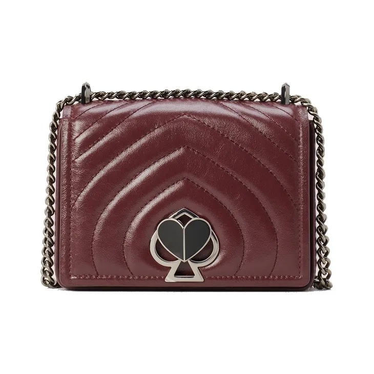 Kate Spade Leather Small Square Bag Handbag, Crossbody Bag Shoulder Bag Women's Burgundy-0