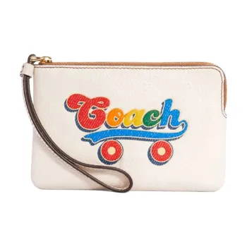 COACH Corner Zip PVC Clutch Small Size Women's Print
