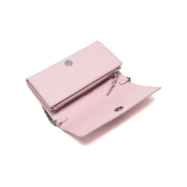 KENZO Cow Leather Chain Shoulder Bag Women's Light Pink-5