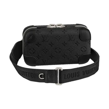 LOUIS VUITTON HORIZON CLUTCH Taurillon Cow Leather Box Bag, Sling Bag, Shoulder Bag, Clutch Men's Black