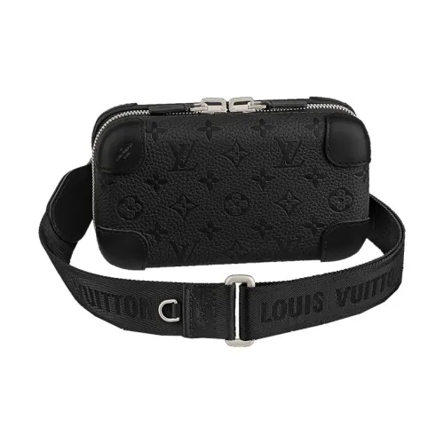 LOUIS VUITTON HORIZON CLUTCH Taurillon Cow Leather Box Bag, Sling Bag, Shoulder Bag, Clutch Men's Black