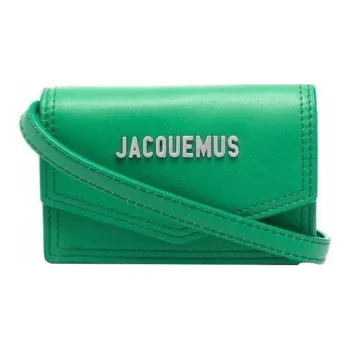 Jacquemus Leather Card Holder With Shoulder Strap Wallet Crossbody Bag Men's Green
