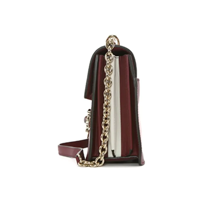 Furla Mughetto Cow Leather Crossbody Bag Women's Burgundy-3