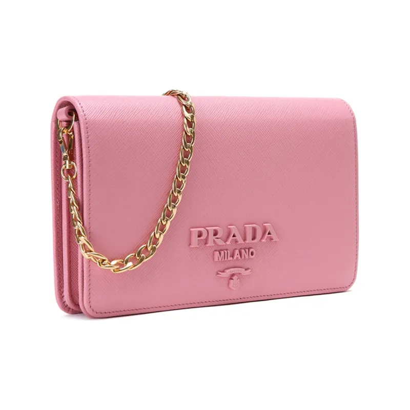 PRADA Cow Leather Shoulder Bag, Crossbody Bag Regular Women's Pink-1